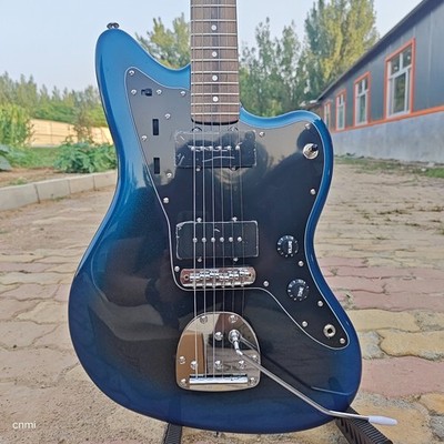 Solid Metallic blue Jazzmaster Electric Guitar black  Pickguard alder Body 