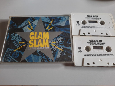 VERSCHIEDENE KÜNSTLER - GLAM SLAM - DOUBLE CASSETTE TAPE ALBUM 1989 70ER JAHRE GLAM ROCK