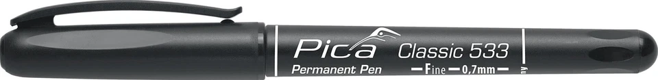 Permanentmarker Pica CLASSIC schwarz Strich-B.0,7mm Rundspitze PICA Stift Marker