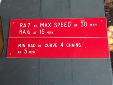Max Maximum Speed Route Availability Loco Shunter? Railway Traffolyte Plate