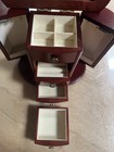 Solid Mahogany Jewelry Box With Gorgeous Heart Pulls. Nice Size. Beautiful Shape — photo 2