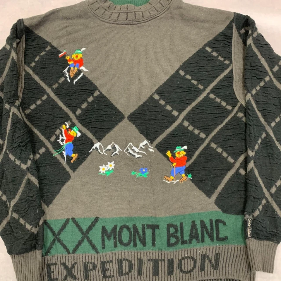 Jersey de punto vintage Carlo Colucci bordado Mont Blanc alpinista Foto 2 de 4