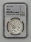 1902-O  $1 MORGAN SILVER DOLLAR  "NEW ORLEANS MINT"  NGC MS64