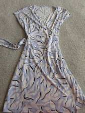 🌼B2G1🌼 Nine West Liliac White Faux Wrap Midi Dress Size Med NWOT