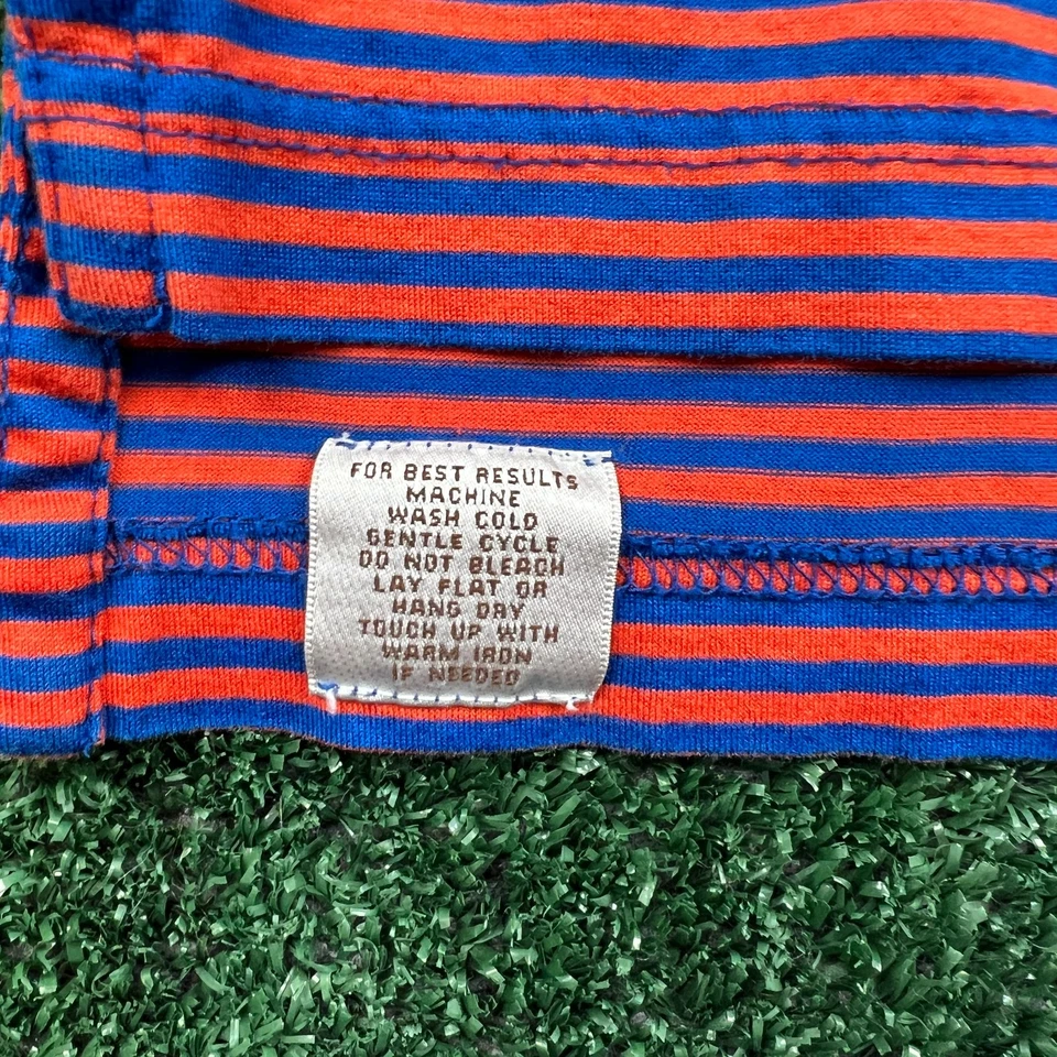 Polo Peter Millar Florida Gators University UF para hombre mediano naranja azul rayas Foto 4 de 4