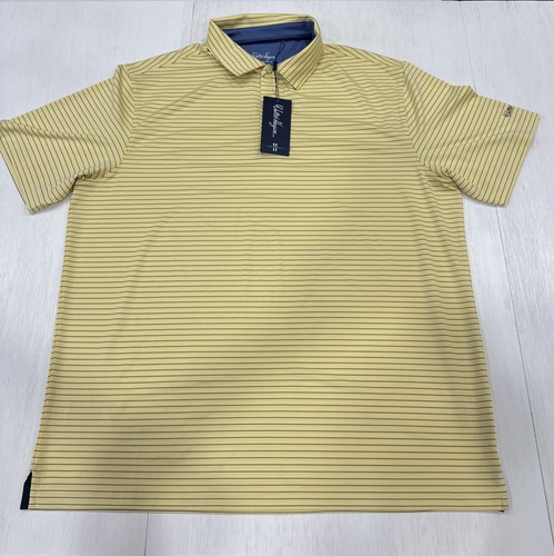 Walter Hagen Men’s Classic Stripe Golf Polo UPF 30+ Yellow/Blue Stripe XL NEW - Picture 4 of 12