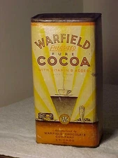 Vintage WARFIELD Breakfast Cocoa Container 2  Pound - Hot Chocolate - Cooking