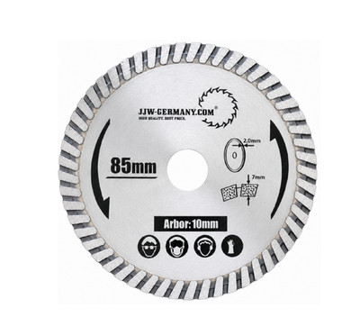 jjw-germany Turbo Diamant Sägeblatt Trennscheibe 85 x 10 mm, 7mm Segmenthöhe
