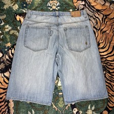 Mens Y2K Rocawear Baggy Jean Shorts Jorts Wide Leg Blue Washed 36 Grunge Hip Hop
