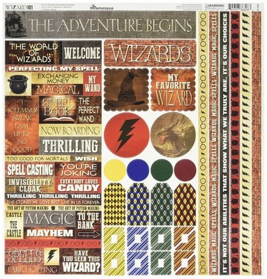 Wizard Cardstock Stickers 12''X12'' 12'' by 12'', Multicolor 