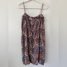 J Crew Silk Paisley Ruffle Mini Dress