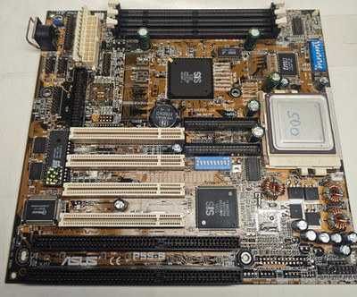 Rare Socket 7 ASUS P5S-B Motherboard Rev 1.02 (SiS 530) CPU & 64 MB RAM + Bonus