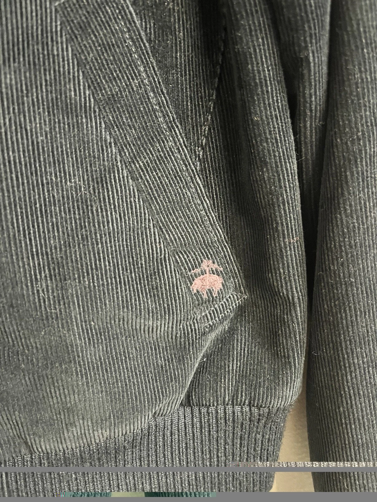 Brooks Brothers Men's Navy Corduroy Bomber Jacket Full Zip Lined Size S - product detail image 3