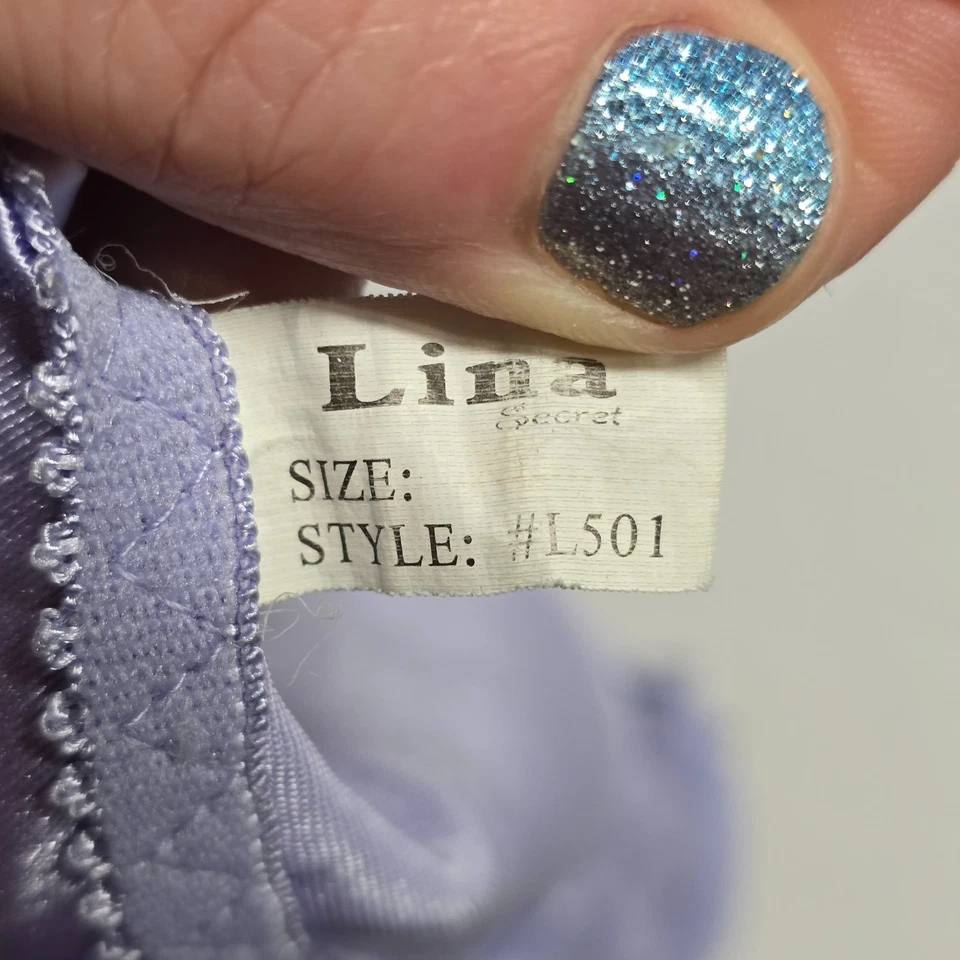 VTG Lina Secret Second Skin Liquid Satin Panties Lavender Bow Lace Medium 6 - Image 4 of 4