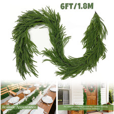 Christmas Norfolk Pine Garland Artificial Real Touch Greenery Garland for Mantle