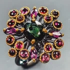 Handmade 4 ct+ Natural Tourmaline Ring 925 Sterling Silver Size 8 /R440150