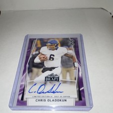 Leaf 2022 Leaf Draft Chris Oladokun Rookie Autograph /10 #BA-CO1 Football Card. rookie card picture