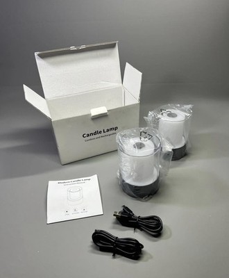 Kabellose Dimmbare Tischlampe Set Tragbar Nachttisch Touch Nachtlicht Kerzenstil