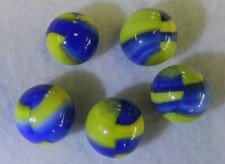 19313m Vintage Group of 5 Marble King Cub Scout Marbles .58 to .64 Inches