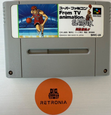 TV Animation Slam Dunk Super Nintendo Famicom SNES Spielkassette NTSC-J