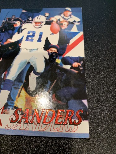 1996 Pacific Pure NFL Gridiron Platinum Blue Deion Sanders #33 HOF Card - Picture 3 of 6
