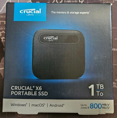 Disco Esterno SSD Crucial X6 da 1TB Portatile PC-Mac-USB 3.2 - CT1000X6SSD9