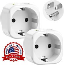 2 Adaptador De Corriente Europeo A Americano USA Convertidor EU To US 110v-240v.