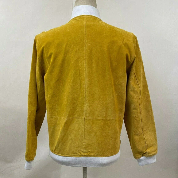 Obey Men's Suede Leather Bomber Jacket Clifton Lemon Size M NWT Shepard Fairey - Image 3 of 4