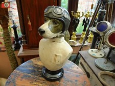 CHARMING RACING DRIVER DOG BUST. Vintage Style, Hand Painted, Large & Lovely!