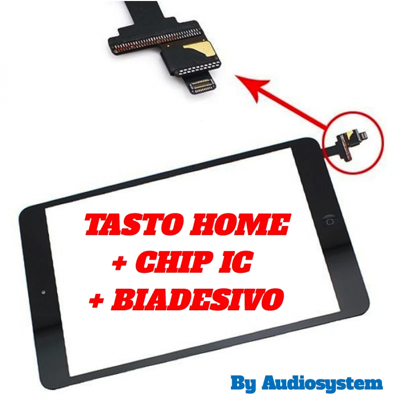 APPLEOEM VETRO+TOUCH SCREEN APPLE IPAD MINI 2 7,9"+IC CHIP+TASTO NERO A1489 A1490 A1491