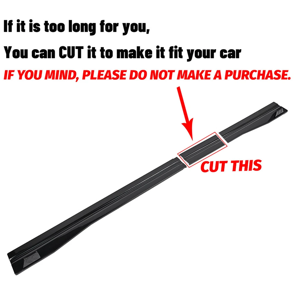 Gloss Black Side Skirts Extension Rocker Panel Lip For BMW X1 X2 X3 X4 X5 X6 X7 - Image 3 of 4