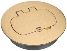 NEW Carlon E97BRR Duplex/GFCI Round Floor Box Cover Kit, Brass 1469139