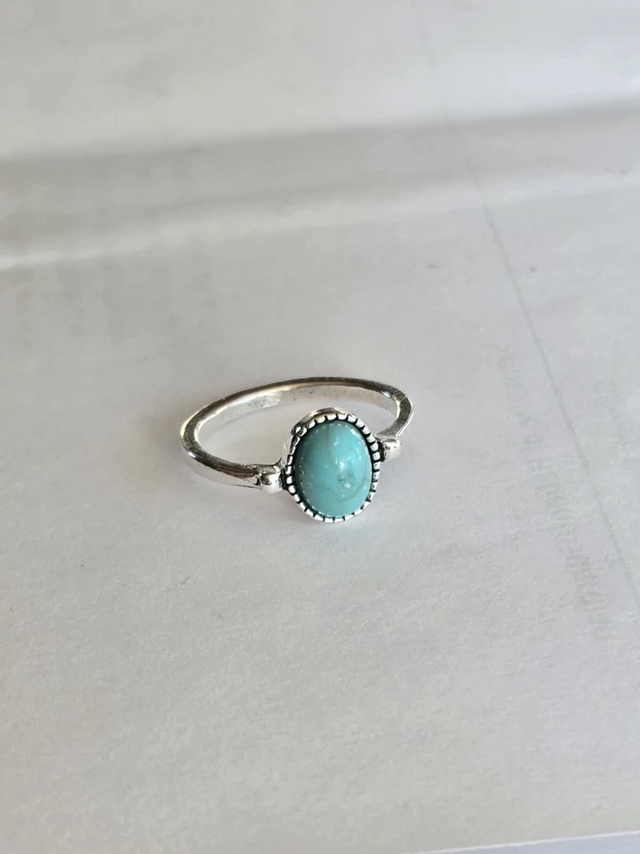 ANILLO TURQUESA TRENDETTER TITANIO FOREVER WEAR PLATA NUEVO TALLA 5 Foto 2 de 3