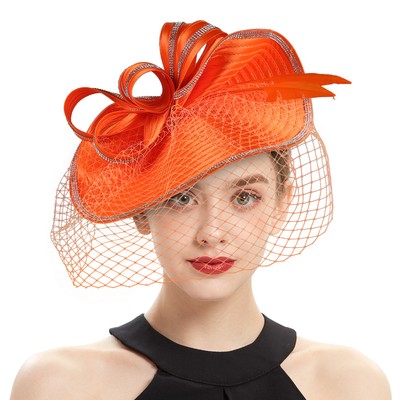 Elegant Women Wide Brim Floppy Satin Ribbon Hat Church  display picture 2