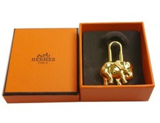 Authentic HERMES Cadena elephant charm  Metallic #551