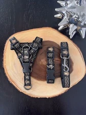DOG LUXURY 3 SET COLLAR, HARNESS & LEASH | ADJUSTABLE | US SELLER, FAST SHIPPING