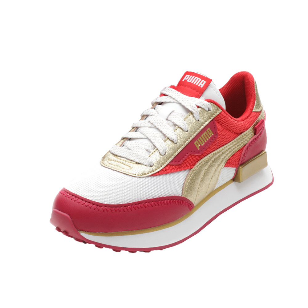 PUMA Future Rider Glitz Lace Up Youth Girls Red Sneakers