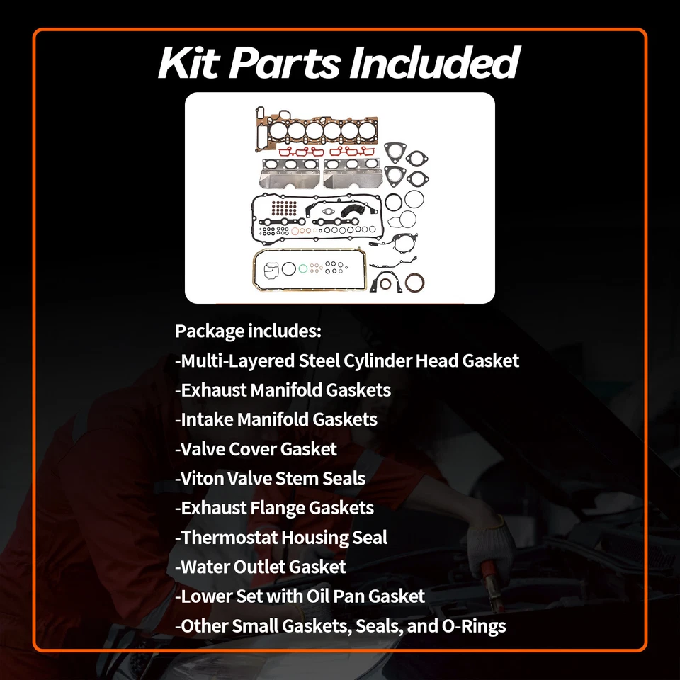 适用于宝马 325Ci 325i 330Ci 330i 525i Z3 E46 E36 E39 2.5L 3.0L M54 全垫圈套装 — 第 3/4 张图片