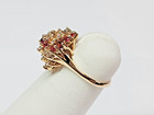 STUNNER 13.7ky Gold 1.01 ctw. Natural Ruby and Diamond Cluster Ring Sz 6.25 — photo 6
