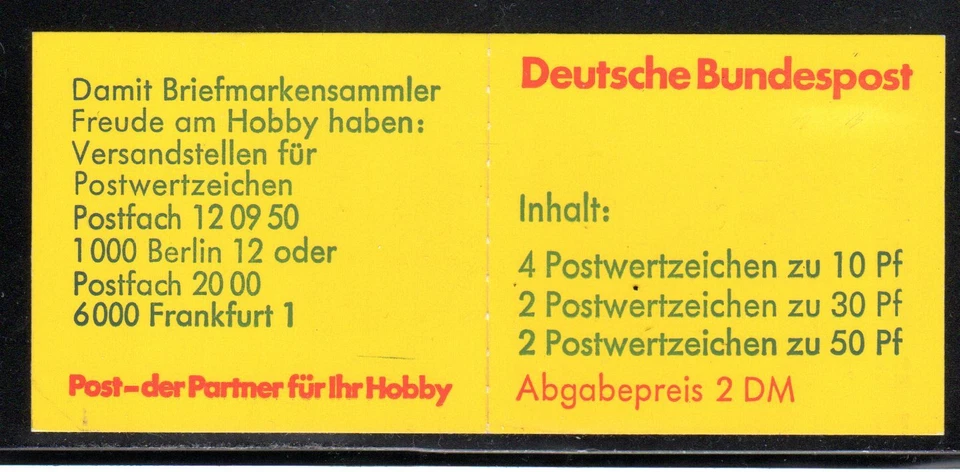 Germany SC# BK 1231b - German Castles - Stamp Booklet - M-NH - Image 2 of 2