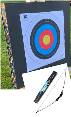 Kinder Bogenschießen Bogen Paket, Bogen, 60cm Schaumstoff Zielscheibe, Armschutz, Finger hellbraun. Versandkostenfrei.