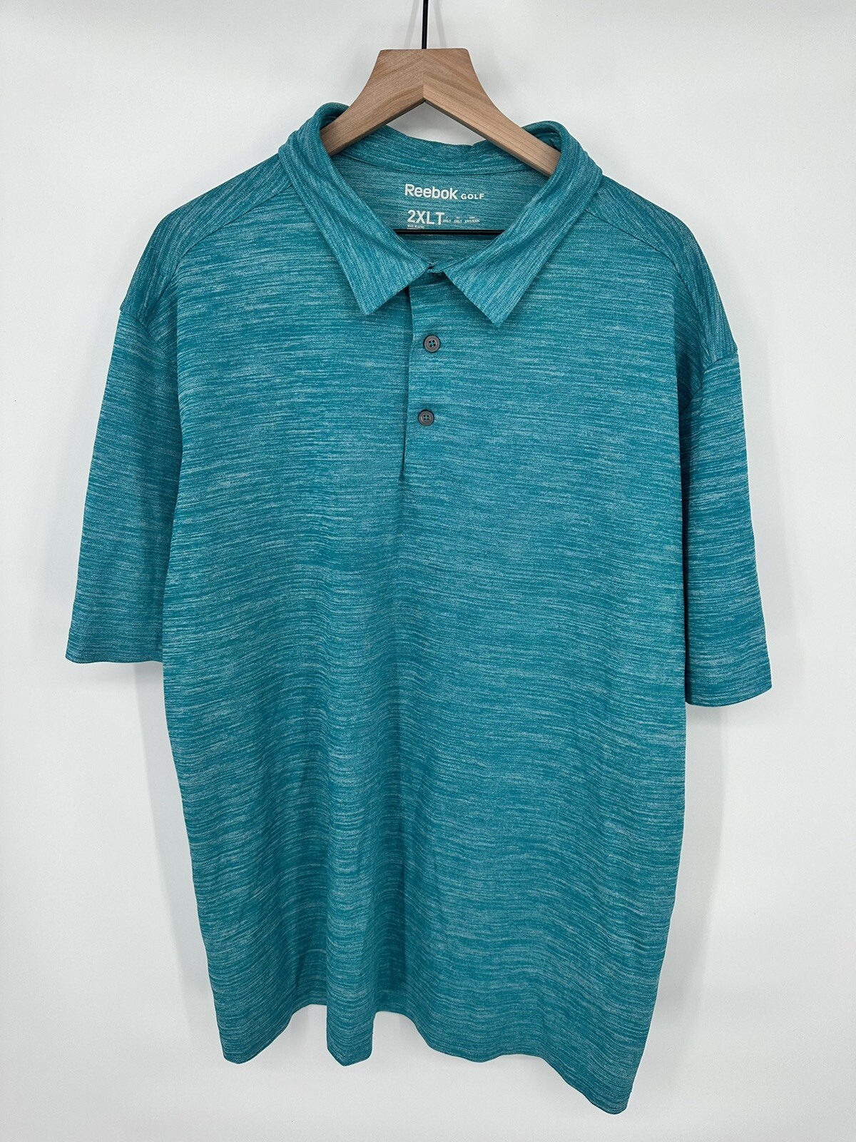 Reebok Men’s Golf Polo Shirt Short Sleeve Heather Gre… Gem