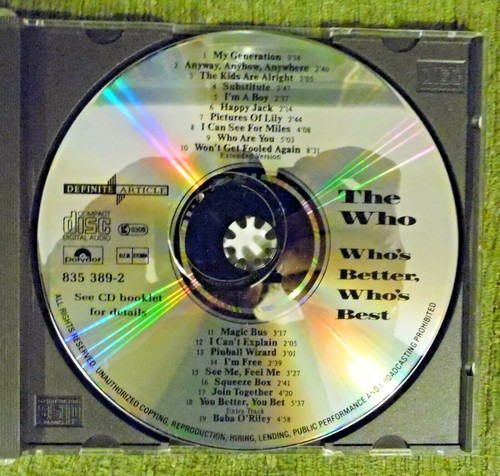 CD: The Who , Whos better whos best , Polydor 835389-2 , W-Germany , 1988 , - Imagen 4 de 5