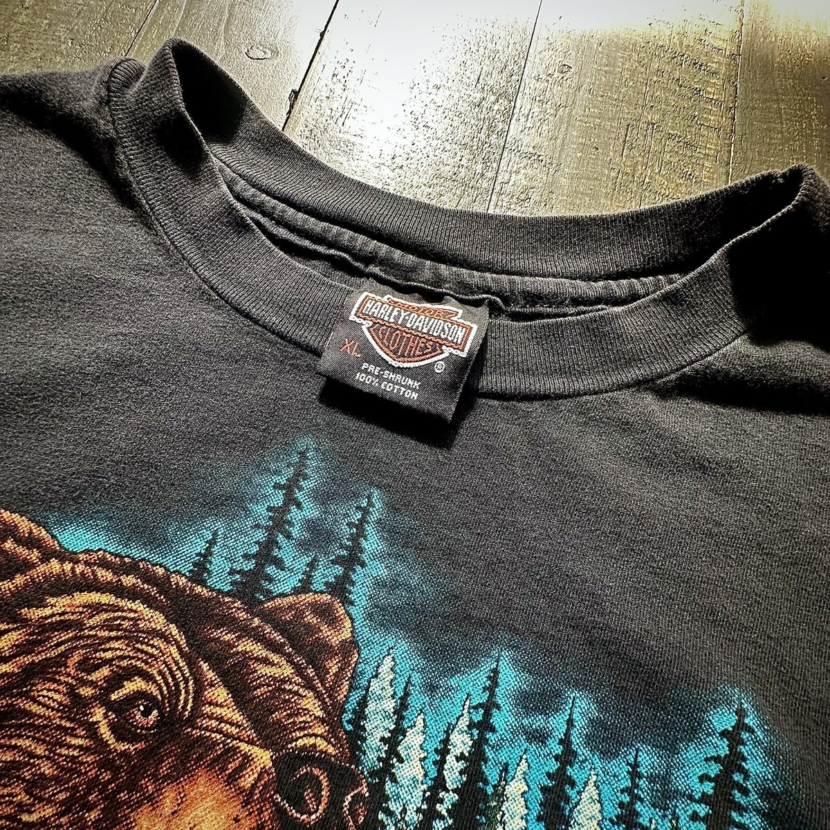 Harley-Davidson クマ グラフィック Tシャツ XL カナダ True Vintage Harley Davidson Shirt Xl Strong Survive Bear Single