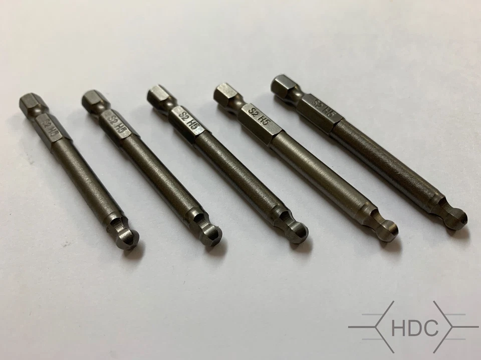 5x Ball End Drill Bit (5 mm) S2 Steel Magnetic, 1/4 inch Hex Shank - S2 H5 - Image 3 of 3