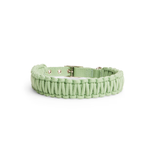 YOULY The Bohemian Green Macrame Dog Collar, Large