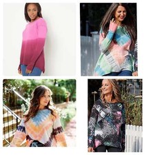 Seed to Style Women’s Organic Cotton Printed Long Sleeve Top w/Sharkbite Hem