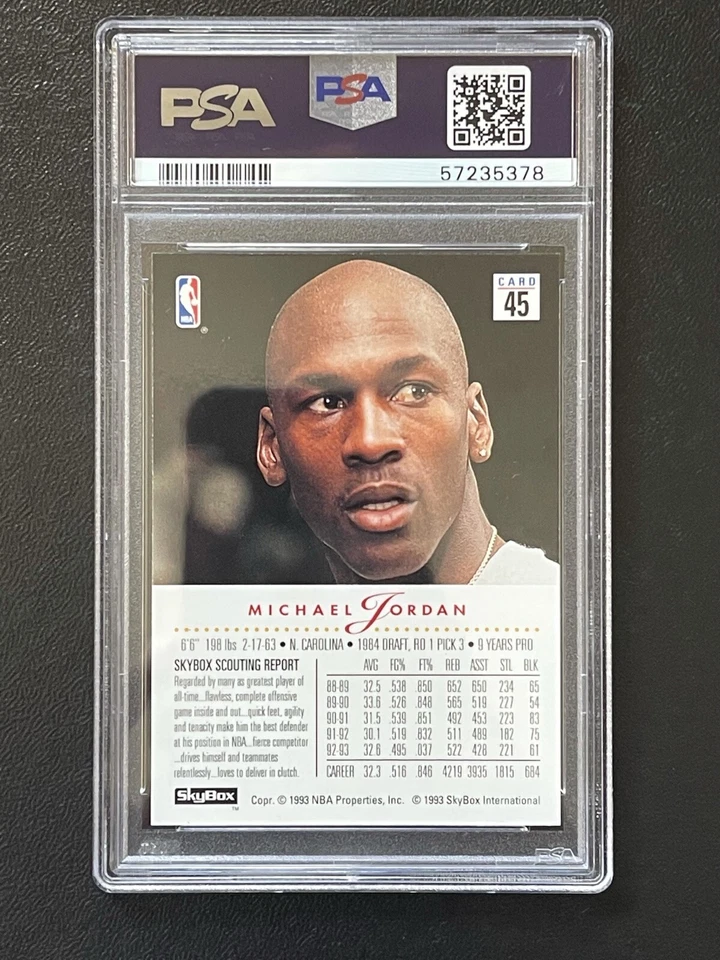 Michael Jordan 1993 Skybox Premium #45 PSA 9 Foto 2 de 2