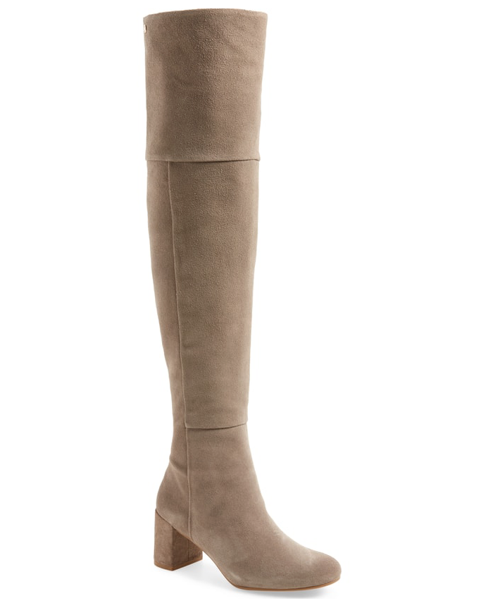 Taryn Rose Catherine Women's Grey Suede Over Knee Boot Sz Z30113