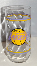 Los Angeles Lakers Glass Tumbler Cup 1980's Mobil Promo LA Vintage